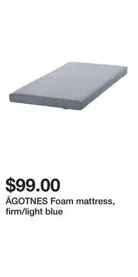 IKEA ÅGOTNES Foam mattress, firm/light blue offer