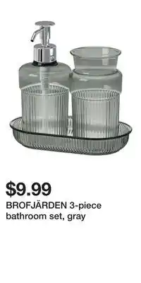 IKEA BROFJÄRDEN 3-piece bathroom set, gray offer