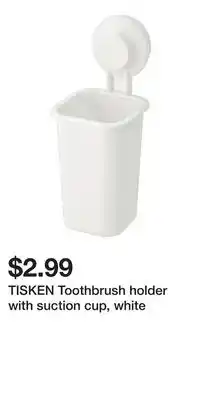 IKEA TISKEN Toothbrush holder with suction cup, white offer
