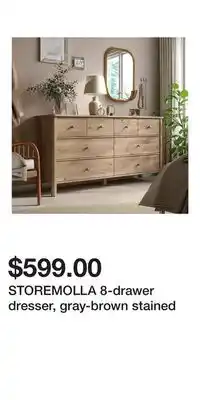 IKEA STOREMOLLA 8-drawer dresser, gray-brown stained offer