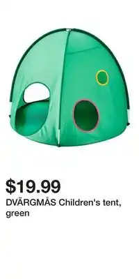 IKEA DVÄRGMÅS Children's tent, green offer