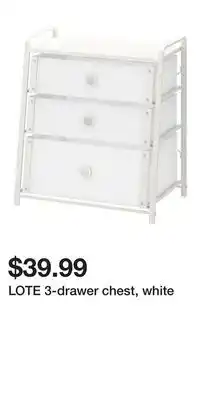 IKEA LOTE 3-drawer chest, white offer
