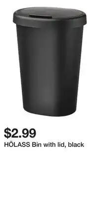 IKEA HÖLASS Bin with lid, black offer