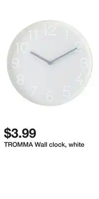 IKEA TROMMA Wall clock, white offer
