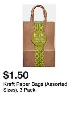 Dollarama Kraft Paper Bags (Assorted Sizes), 3 Pack offer