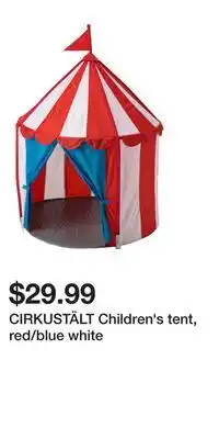 IKEA CIRKUSTÄLT Children's tent, red/blue white offer