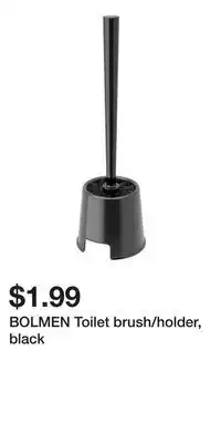 IKEA BOLMEN Toilet brush/holder, black offer