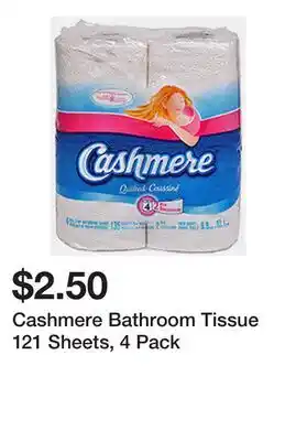 Dollarama Cashmere Bathroom Tissue 121 Sheets, 4 Pack offer