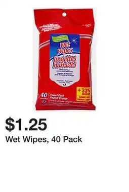 Dollarama Wet Wipes, 40 Pack offer