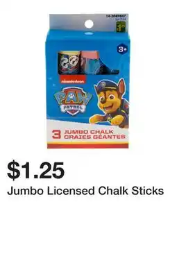 Dollarama Jumbo Licensed Chalk Sticks offer