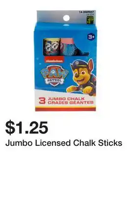Dollarama Jumbo Licensed Chalk Sticks offer