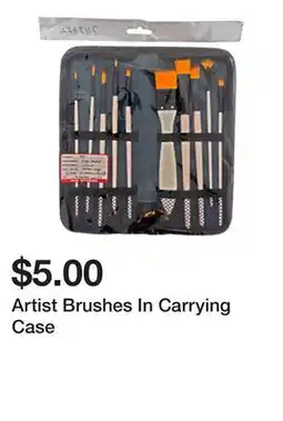 Dollarama Artist Brushes In Carrying Case offer