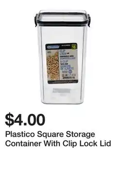 Dollarama Plastico Square Storage Container With Clip Lock Lid offer