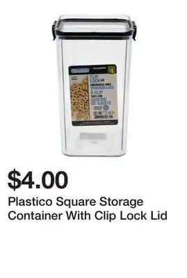 Dollarama Plastico Square Storage Container With Clip Lock Lid offer