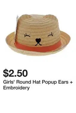 Dollarama Girls' Round Hat Popup Ears + Embroidery offer
