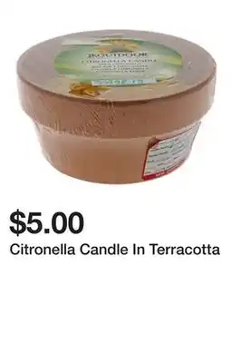 Dollarama Citronella Candle In Terracotta offer