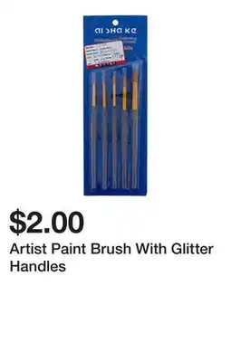 Dollarama Artist Paint Brush With Glitter Handles offer
