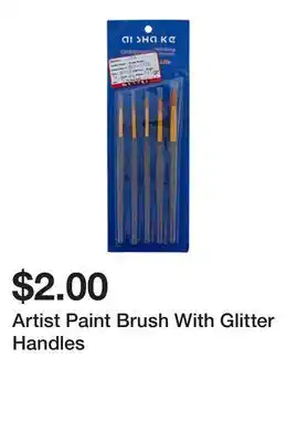 Dollarama Artist Paint Brush With Glitter Handles offer