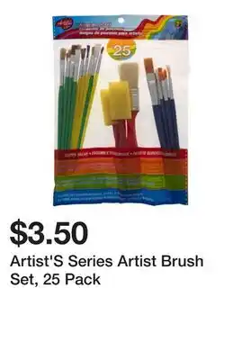 Dollarama Artist'S Series Artist Brush Set, 25 Pack offer