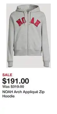 Holt Renfrew NOAH Arch Appliqué Zip Hoodie offer
