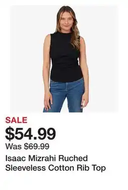 TSC Stores Isaac Mizrahi Ruched Sleeveless Cotton Rib Top offer