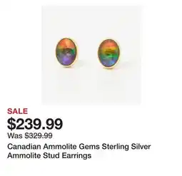 TSC Stores Canadian Ammolite Gems Sterling Silver Ammolite Stud Earrings offer