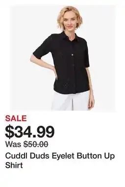 TSC Stores Cuddl Duds Eyelet Button Up Shirt offer