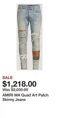 Holt Renfrew AMIRI MA Quad Art Patch Skinny Jeans offer