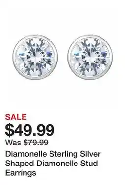 TSC Stores Diamonelle Sterling Silver Shaped Diamonelle Stud Earrings offer
