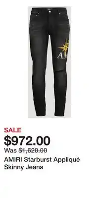 Holt Renfrew AMIRI Starburst Appliqué Skinny Jeans offer