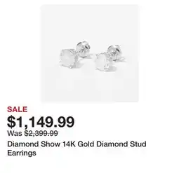 TSC Stores Diamond Show 14K Gold Diamond Stud Earrings offer