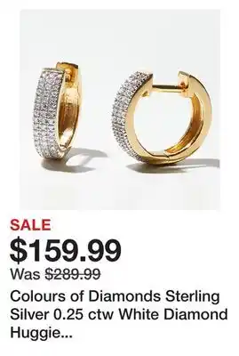 TSC Stores Colours of Diamonds Sterling Silver 0.25 ctw White Diamond Huggie Hoop Earrings offer