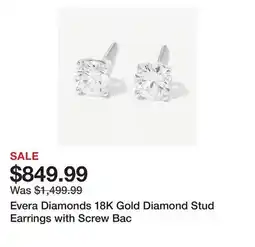 TSC Stores Evera Diamonds 18K Gold Diamond Stud Earrings with Screw Bac offer