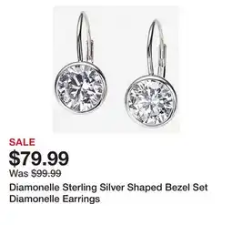 TSC Stores Diamonelle Sterling Silver Shaped Bezel Set Diamonelle Earrings offer