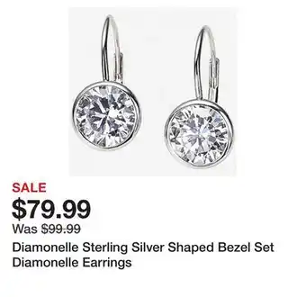 TSC Stores Diamonelle Sterling Silver Shaped Bezel Set Diamonelle Earrings offer