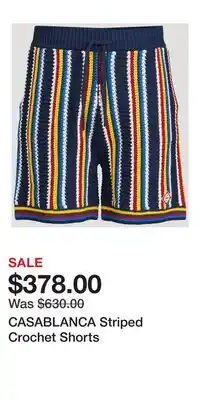 Holt Renfrew CASABLANCA Striped Crochet Shorts offer