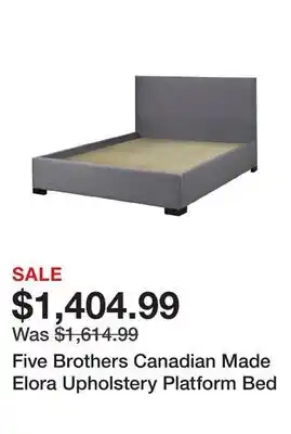 TSC Stores Five Brothers Canadian Made Elora Upholstery Platform Bed offer