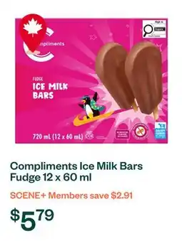 Voilà Compliments Ice Milk Bars Fudge 12 x 60 ml offer