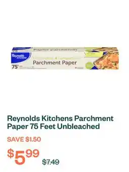 Voilà Reynolds Kitchens Parchment Paper 75 Feet Unbleached Compostable 1 EA offer