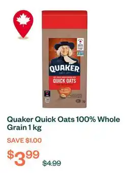 Voilà Quaker Quick Oats 100% Whole Grain 1 kg offer
