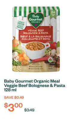 Voilà Baby Gourmet Organic Meal Veggie Beef Bolognese & Pasta 128 ml offer
