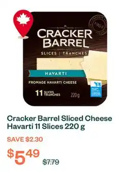 Voilà Cracker Barrel Sliced Cheese Havarti 11 Slices 220 g offer