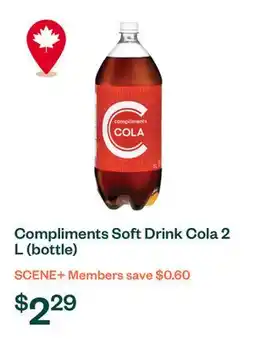 Voilà Compliments Soft Drink Cola 2 L (bottle) offer