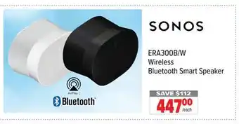 2001 Audio Video ERA300B/W SONOS Wireless Bluetooth Smart Speaker offer