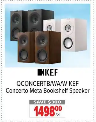 2001 Audio Video QCONCERTB/WA/W KEF Concerto Meta Bookshelf Speaker offer