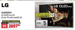 2001 Audio Video OLED65G4 LG 65 OLED evo G4 Series TV with webOS 24 offer