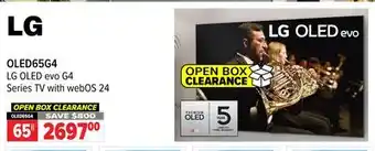 2001 Audio Video OLED65G4 LG 65 OLED evo G4 Series TV with webOS 24 offer
