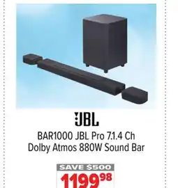 2001 Audio Video BAR1000 JBL Pro 7.1.4 Ch Dolby Atmos 880W Sound Bar offer