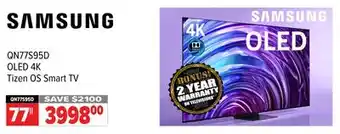 2001 Audio Video QN77S95D 77 OLED 4K Tizen OS Smart TV offer