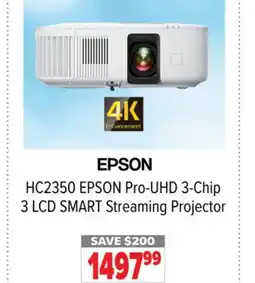 2001 Audio Video HC2350 EPSON Pro-UHD 3-Chip 3 LCD SMART Streaming Projector offer